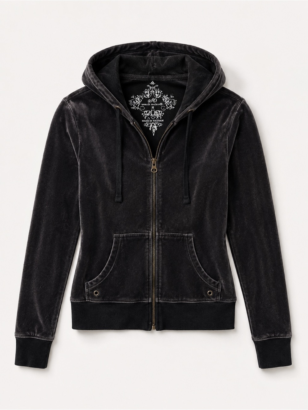 Velour Zip Hoodie
